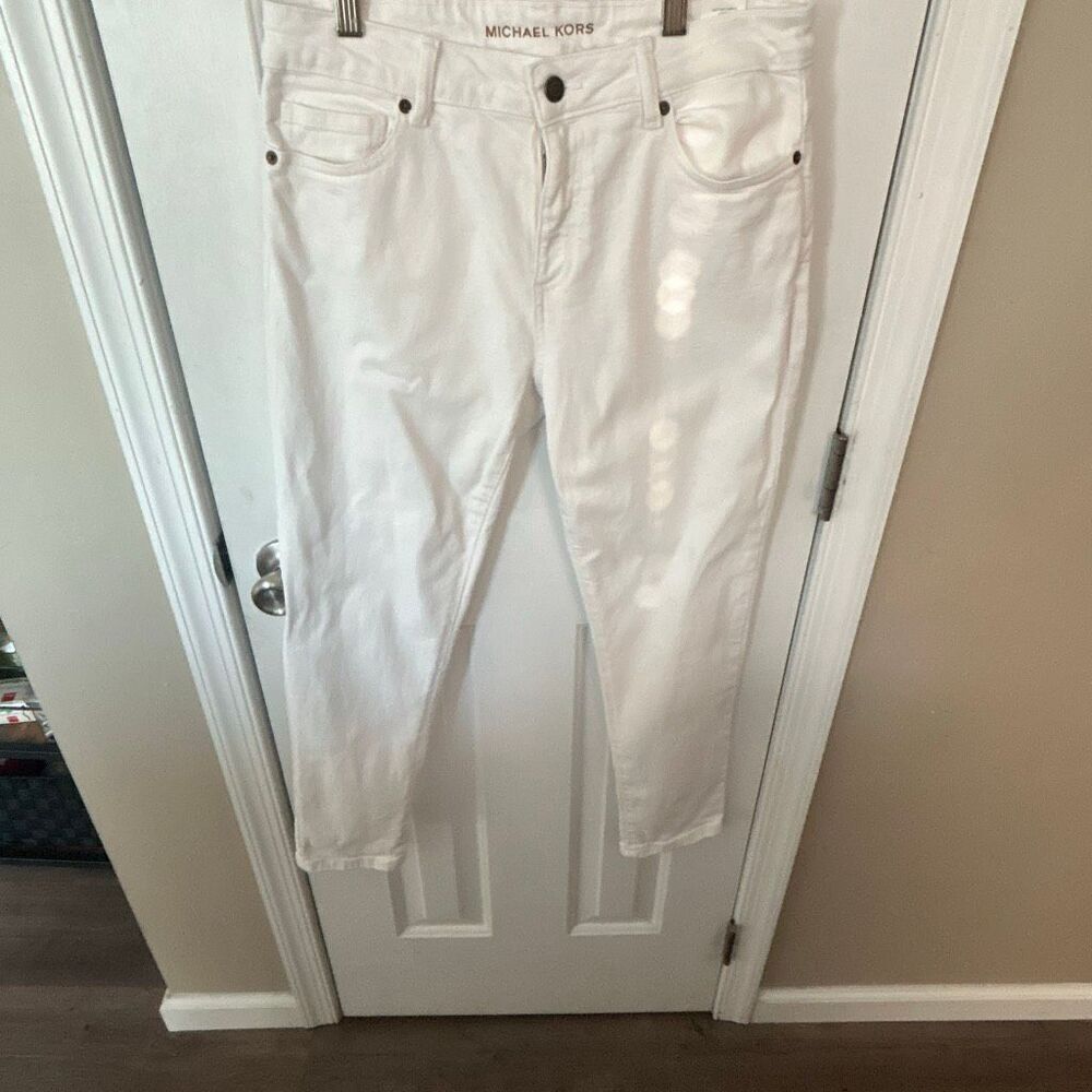 Michael Kors white jeans skinny size 8 ankle Izzy